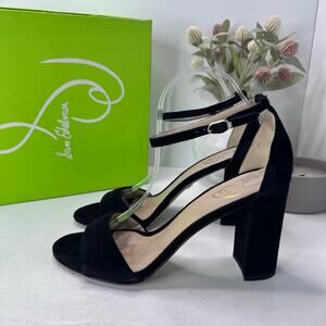 Sam Edelman Robyn Suede Ankle Strap Heel Black I3433L3002 Women 10M Tried On